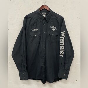 Wrangler x Jack Daniel's Black Pinstripe Western Shirt, Size XXL